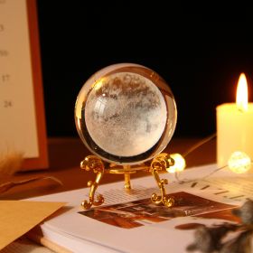 1pc Crystal Ball Art Decoration; Decoration Craft; Crystal Ball Valentine's Day Gifts Birthday Gifts (Color: moon, size: Gold)