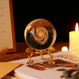 1pc Crystal Ball Art Decoration; Decoration Craft; Crystal Ball Valentine's Day Gifts Birthday Gifts (Color: Milky Way, size: Gold)