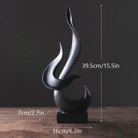 NORTHEUINS Resin Abstract Torch Figurines for Interior Home Living Room Bedroom Office Desktop Decoration Ornament Accessories (Color: Black)