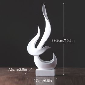 NORTHEUINS Resin Abstract Torch Figurines for Interior Home Living Room Bedroom Office Desktop Decoration Ornament Accessories (Color: White)