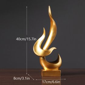 NORTHEUINS Resin Abstract Torch Figurines for Interior Home Living Room Bedroom Office Desktop Decoration Ornament Accessories (Color: Golden)