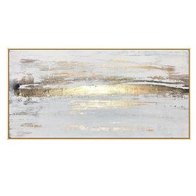 Abstract Gold Foil White Picture Canvas Painting Landscape Wall Pictures Big Posters Prints Fashion Tableaux Living Room Nordic Wall Art Decor (size: 70x140cm)