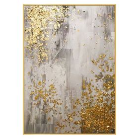 100% Hand Painted Abstract Oil Painting Wall Art Modern Gold Foil Picture Minimalist On Canvas Home Decoration For Living Room No Frame (size: 90x120cm)