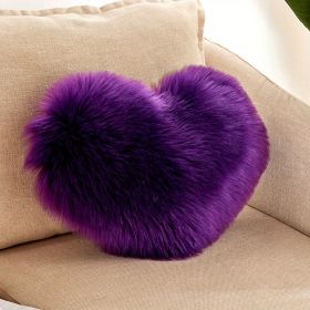 1pc Boho Love Heart Plush Throw Pillow - Fluffy Luxury Cushion for Couch, Sofa, Bed - Detachable and Machine Washable Home Decor (Color: Purple, size: 40*50cm/15.7*19.7")