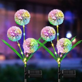 2pcs Solar Dandelion Lights Outdoor Decor, Outdoor Garden Decor Light (Color: colorful light)