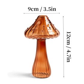 7 Style Mushroom Glass Vase Creative Hydroponics Vases Aromatherapy Bottle Desktop Crafts Ornament Living Room Home Office Decor (Ships From: CN, Color: HGA0012459-D)
