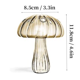 7 Style Mushroom Glass Vase Creative Hydroponics Vases Aromatherapy Bottle Desktop Crafts Ornament Living Room Home Office Decor (Ships From: CN, Color: HGA0012459-F)