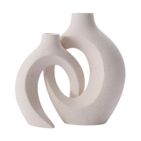 2Pcs Nordic Ceramic Vase Snuggle Set White Matte Creative Vase INS Flower Pot Living Room Home Offical Desktop Decor Accessories (Ships From: China, Color: Snuggle Set)