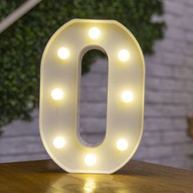 Alphabet Letter LED Lights Luminous Number Lamp Decor Battery Night Light for home Wedding Birthday Christmas party Decoration (Type: O)