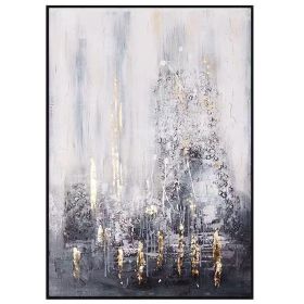 Large Original Hand Painted Abstract Textured Modern Golden Oil Painting On Canvas Wall Art For Living Room Home Decor No Frame (size: 70x140cm)