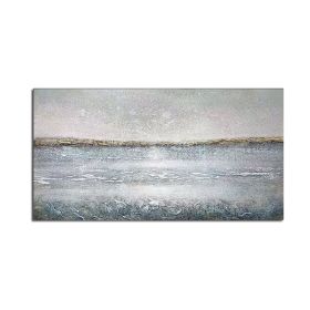 The Modern Sea View Blue Wall Art Canvas Hand Painted Sunny Abstract Painting Wall Picture for Home Office Decorations No Frame (size: 150x220cm)