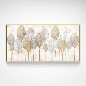 Hand Painted Thick Textured Abstract Gold Foil Oil Painting on Canvas Oil Modern Painting Fine Art Picture No Frame (size: 75x150cm)