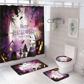Halloween Shower Curtain Sets Waterproof Bathroom Decor (Color: type2)