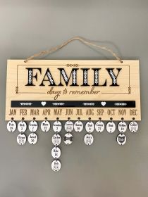 FAMILY Days to Remember Calendar Sign in Oak & Black, Family Birthdays & Heaven Days Board Plain Circles (Style: 60 PLAIN Circles & Calendar)