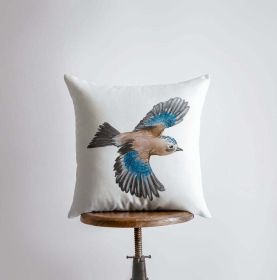 Watercolor Bluebird | Gifts | Brid Prints | Bird Decor | Accent Pillow Covers | Throw Pillow Covers | Pillow | Room Decor | Bedroom Decor (Cover & Insert: Cover only, Dimensions: 18x18)