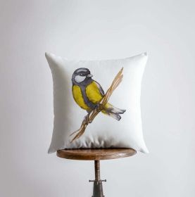 Watercolor Yellow Crest | Gifts | Brid Prints | Bird Decor |Accent Pillow Covers | Throw Pillow Covers | Pillow | Room Decor | Bedroom Decor (Cover & Insert: Cover only, Dimensions: 16x16)