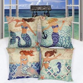 Moods Of A Mermaid Cushion Covers (Design: Mermaid And The Deep Blue Sea)