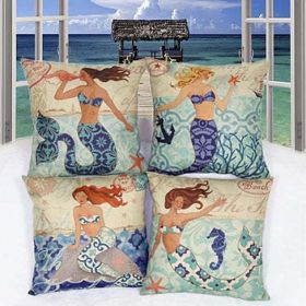 Moods Of A Mermaid Cushion Covers (Design: Moods of Mermaid ALL 4)