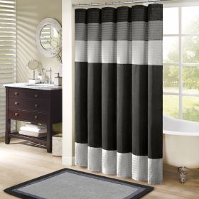 Faux Silk Shower Curtain (Color: as Pic)