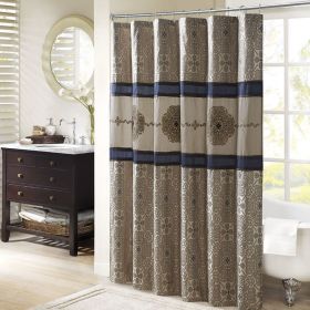 Embroidered Shower Curtain (Color: as Pic)
