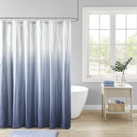 Ombre Printed Seersucker Shower Curtain (Color: as Pic)