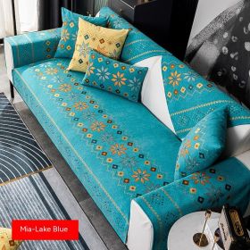 Bohemian Sofa Cushion Four Seasons Universal Chenille Non-slip Cover (Option: Lake Blue-70 √ó 70)