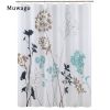 Muwago Silhouette Dandelion Floral Plants Printed Shower Curtain Bathing Cover Polyester Waterproof Blue Leaves Bathroom Curtain