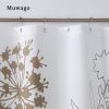 Muwago Silhouette Dandelion Floral Plants Printed Shower Curtain Bathing Cover Polyester Waterproof Blue Leaves Bathroom Curtain