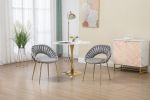 COOLMORE Accent Chairs Set of 2, Velvet Side Chairs with Gold Legs, Mid-Century Upholstered Dining Chairs for Living Room, Kitchen, Bedroom, Beauty Ro