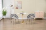 COOLMORE Accent Chairs Set of 2, Velvet Side Chairs with Gold Legs, Mid-Century Upholstered Dining Chairs for Living Room, Kitchen, Bedroom, Beauty Ro