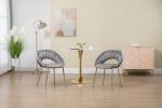 COOLMORE Accent Chairs Set of 2, Velvet Side Chairs with Gold Legs, Mid-Century Upholstered Dining Chairs for Living Room, Kitchen, Bedroom, Beauty Ro