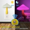 LED Night Lamp Mushroom Wall Socket Lamp White Light Control Sensor Bathroom Bedroom Furniture Decoration Wall Lamp