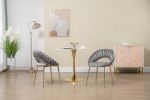 COOLMORE Accent Chairs Set of 2, Velvet Side Chairs with Gold Legs, Mid-Century Upholstered Dining Chairs for Living Room, Kitchen, Bedroom, Beauty Ro