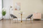 COOLMORE Accent Chairs Set of 2, Velvet Side Chairs with Gold Legs, Mid-Century Upholstered Dining Chairs for Living Room, Kitchen, Bedroom, Beauty Ro