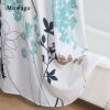 Muwago Silhouette Dandelion Floral Plants Printed Shower Curtain Bathing Cover Polyester Waterproof Blue Leaves Bathroom Curtain
