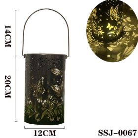 Iron Solar Lantern Butterfly Lamp Lawn Projection (Option: Bronze)